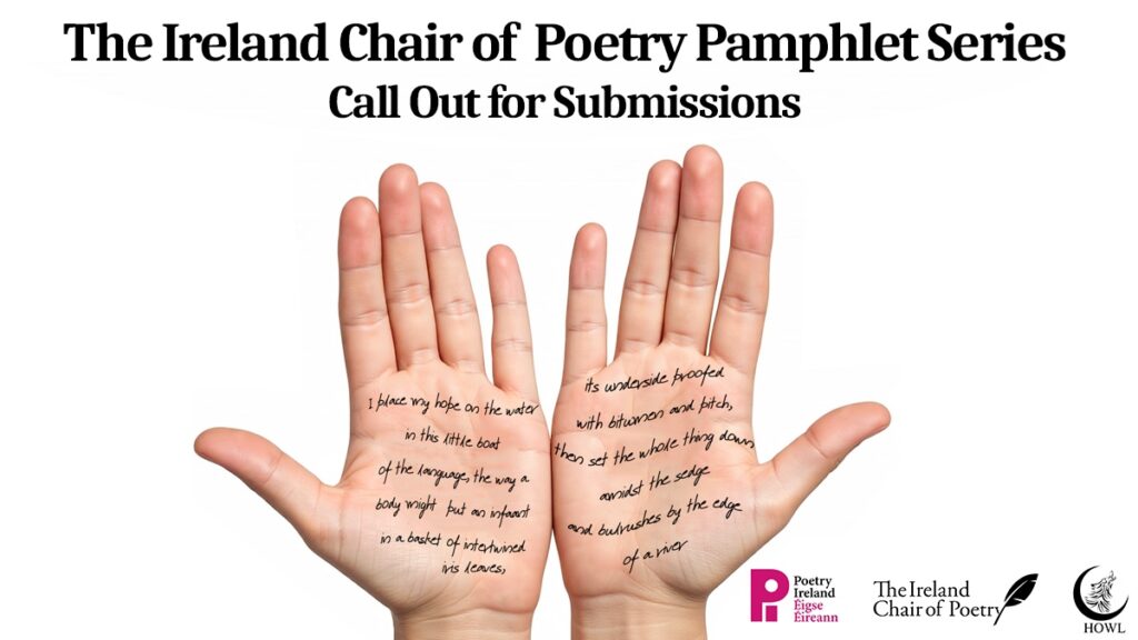 Image of two hands opened out with palms facing up and the words of anExcerpt from ’The Language Issue’ by Paul Muldoon translated from the Irish of Nuala Ní Dhomhnaill tatooed onto the palms