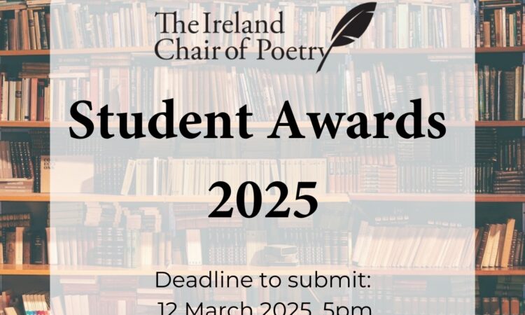 Image of bookshelf with text over it saying Students Awards 2025